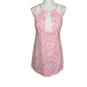 Lily Pulitzer cut out Kaylee Hubba Bubba sea cups lace trim shift dress size 10